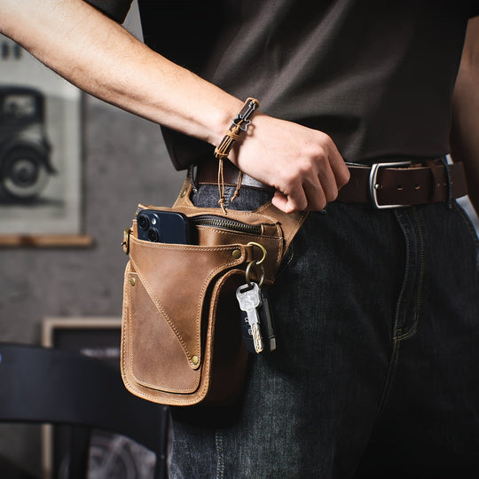 Damarion | Stylische echte Rindsleder Bauchtasche