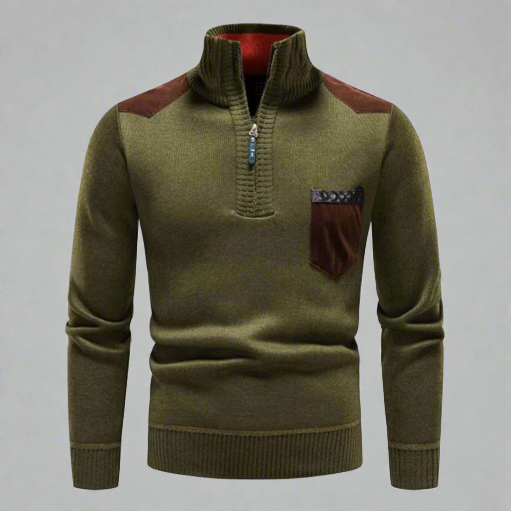 Dawo | Warmer Pullover mit hohem Kragen und Reißverschluss für Komfort
