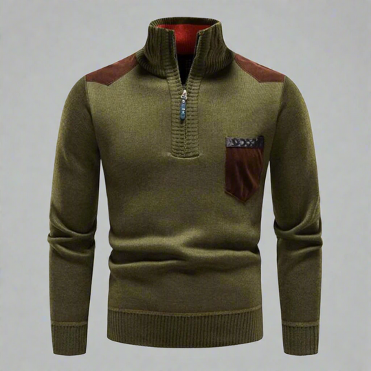 Dawo | Warmer Pullover mit hohem Kragen und Reißverschluss für Komfort