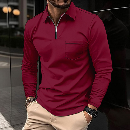 Axel | Stylisches Langarmhemd mit funktionalem Reißverschluss