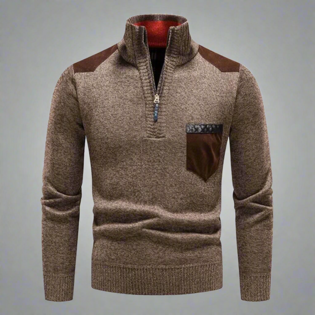 Dawo | Warmer Pullover mit hohem Kragen und Reißverschluss für Komfort