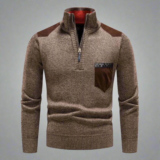 Dawo | Warmer Pullover mit hohem Kragen und Reißverschluss für Komfort
