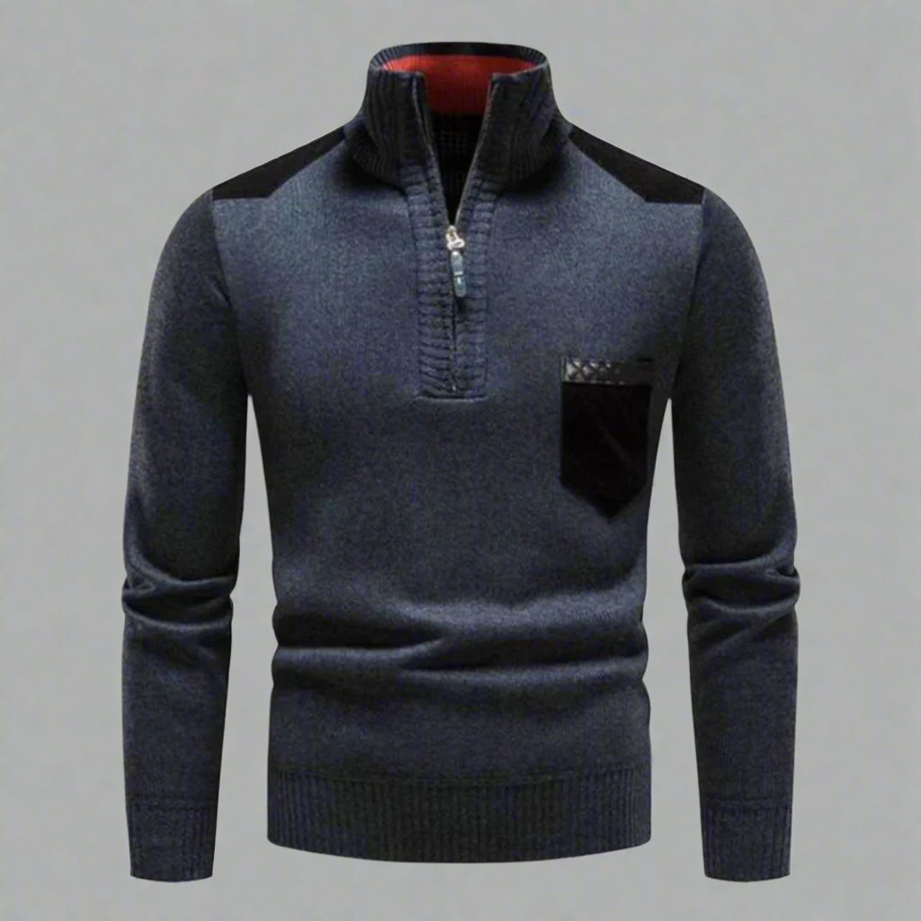 Dawo | Warmer Pullover mit hohem Kragen und Reißverschluss für Komfort