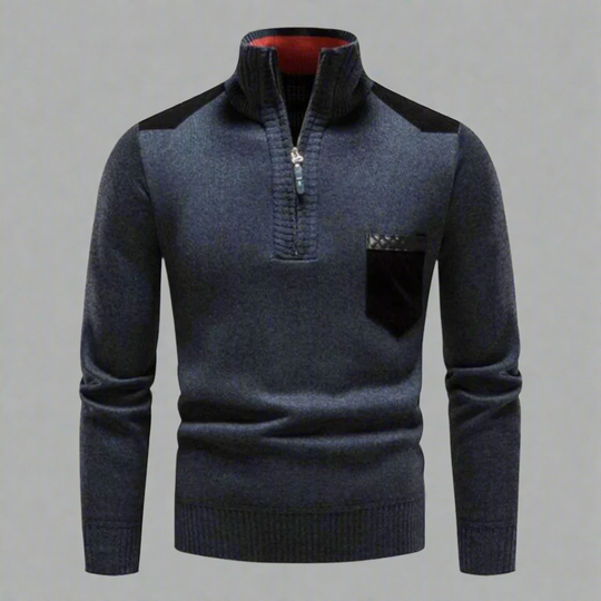 Dawo | Warmer Pullover mit hohem Kragen und Reißverschluss für Komfort