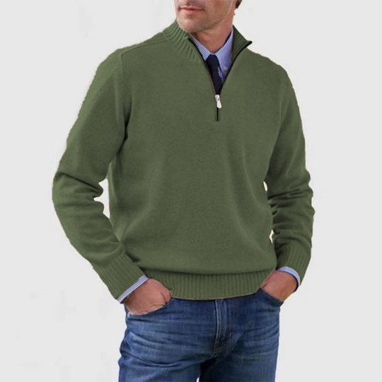 Zanzo | Men's Stylish Half-Zip Sweater, Perfect for Layering