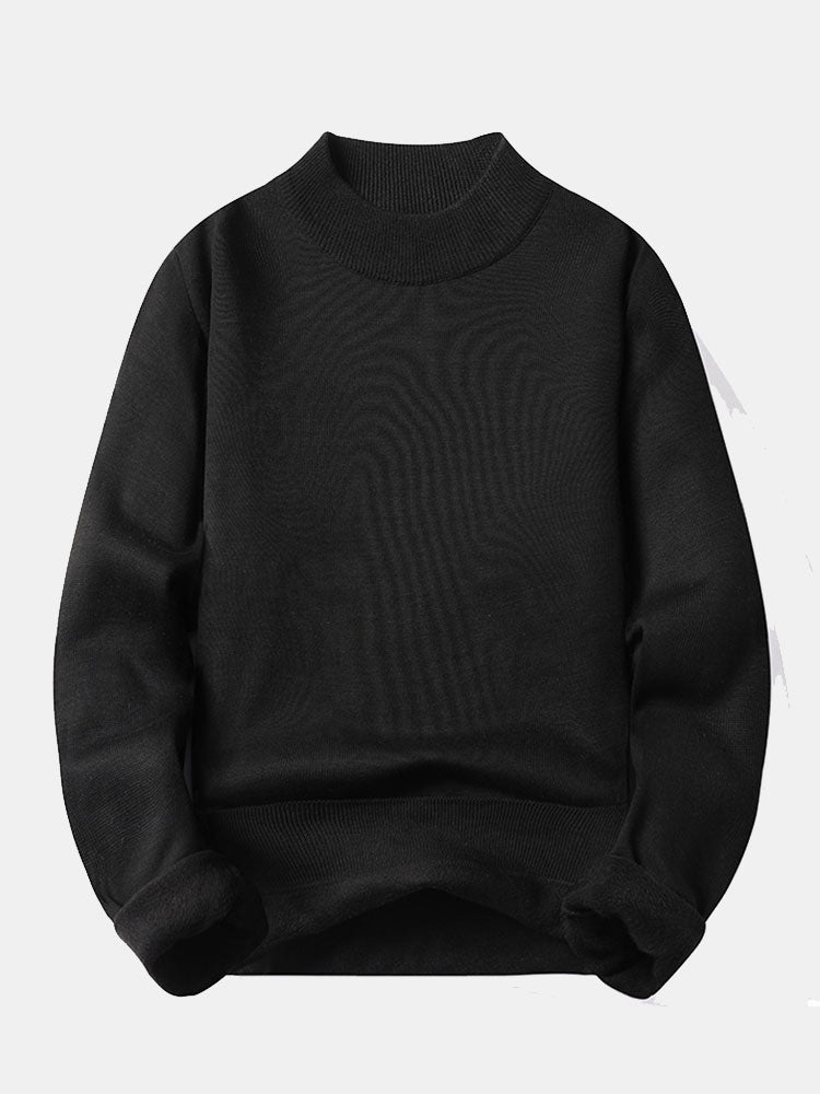 Eleazar | Comfortable Lined Mock Neck Sweater for Warmth