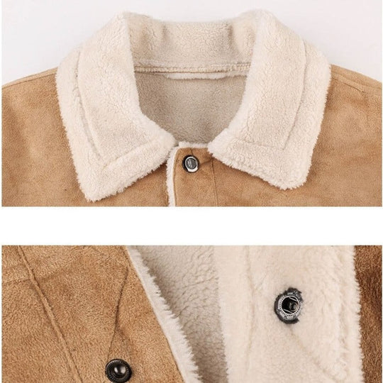 Baxter - Men's Suede Biker Jacket Lambswool Lining Stylish & Versatile 7