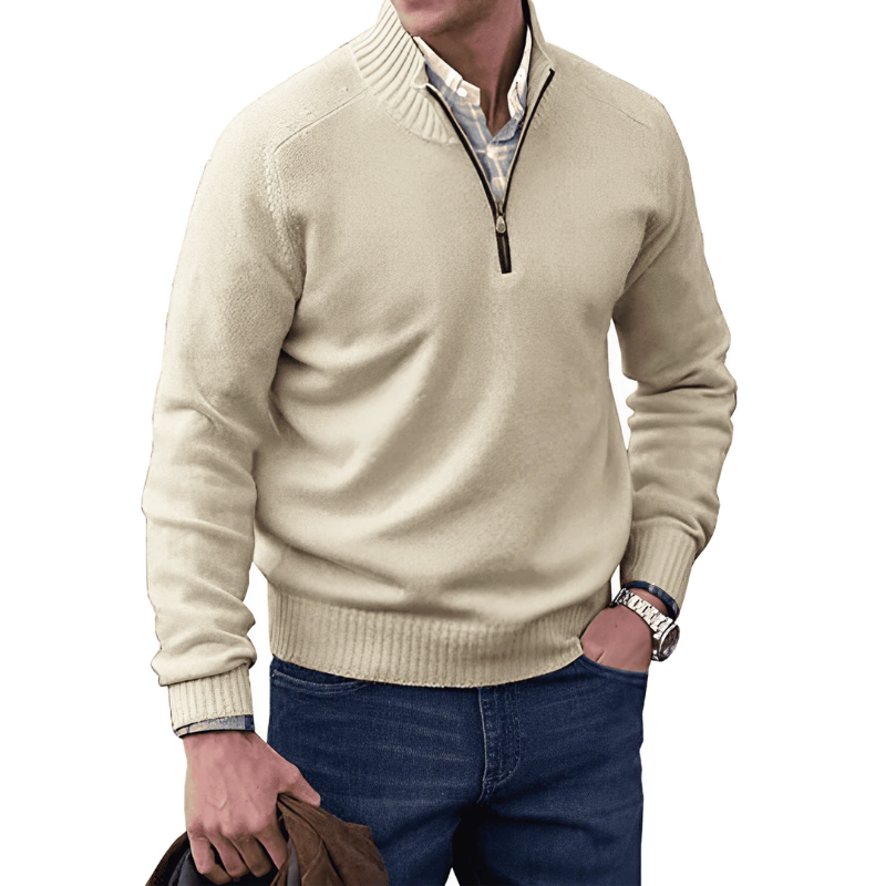 Clyde | Luxuriöser Kaschmir-Reißverschluss-Pullover für Komfort