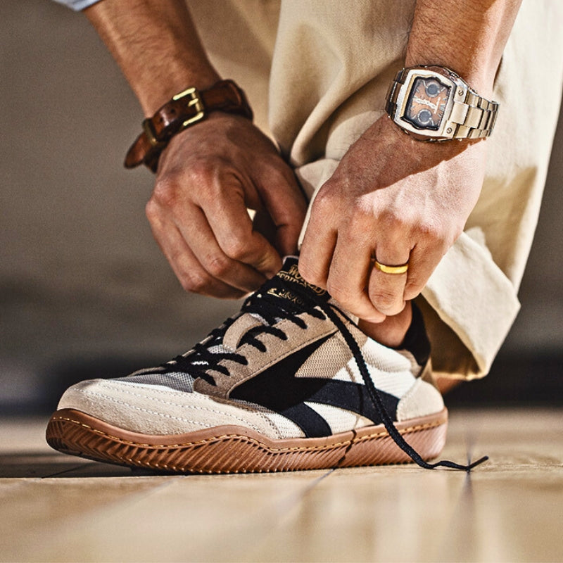 Breeze - Men's Sneakers Leather Retro Design, Comfortable & Lightweight 1