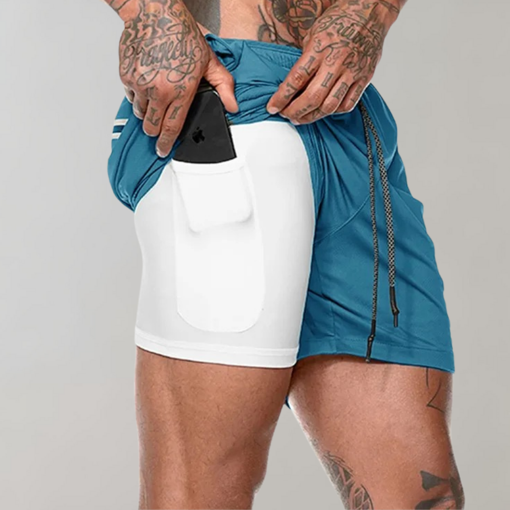 Viënzo | Versatile 2-in-1 Men's Fitness Shorts, Comfortable & Stylish