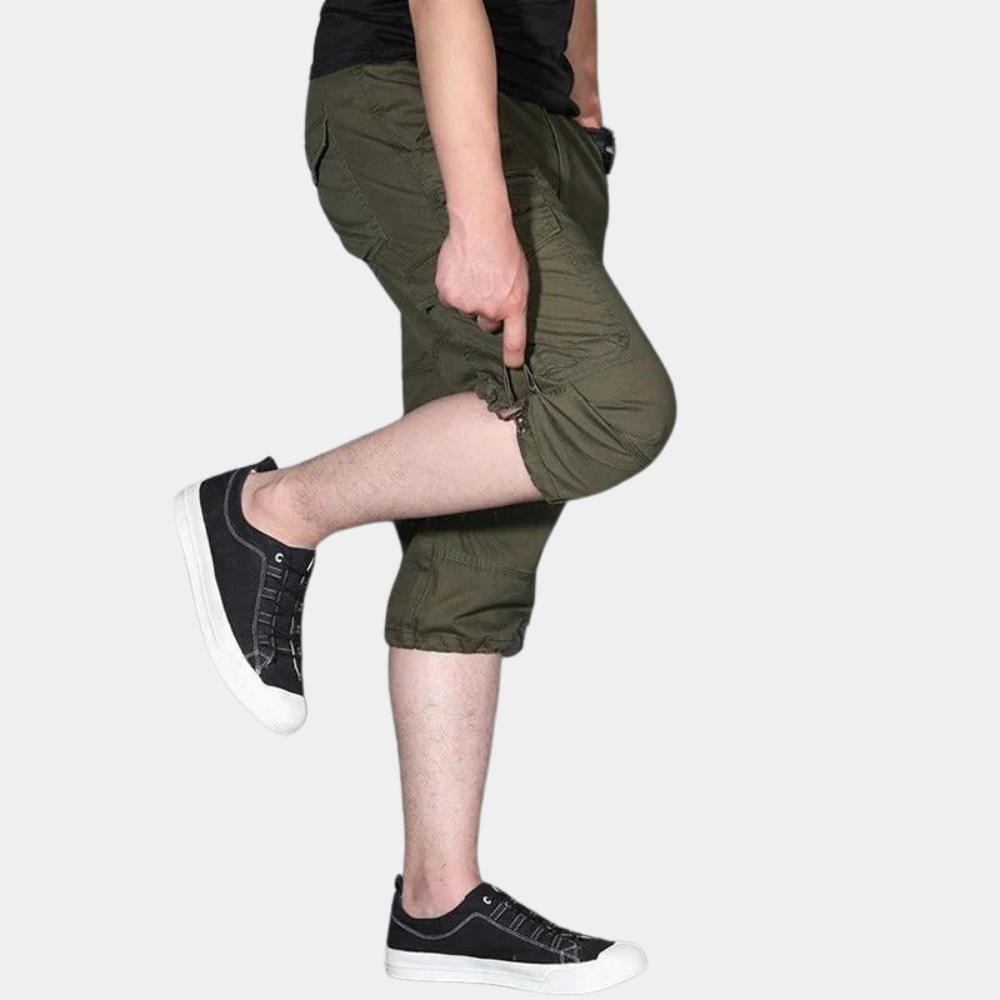 Enzio | Stylish Three-Quarter Cargo Trousers for Men