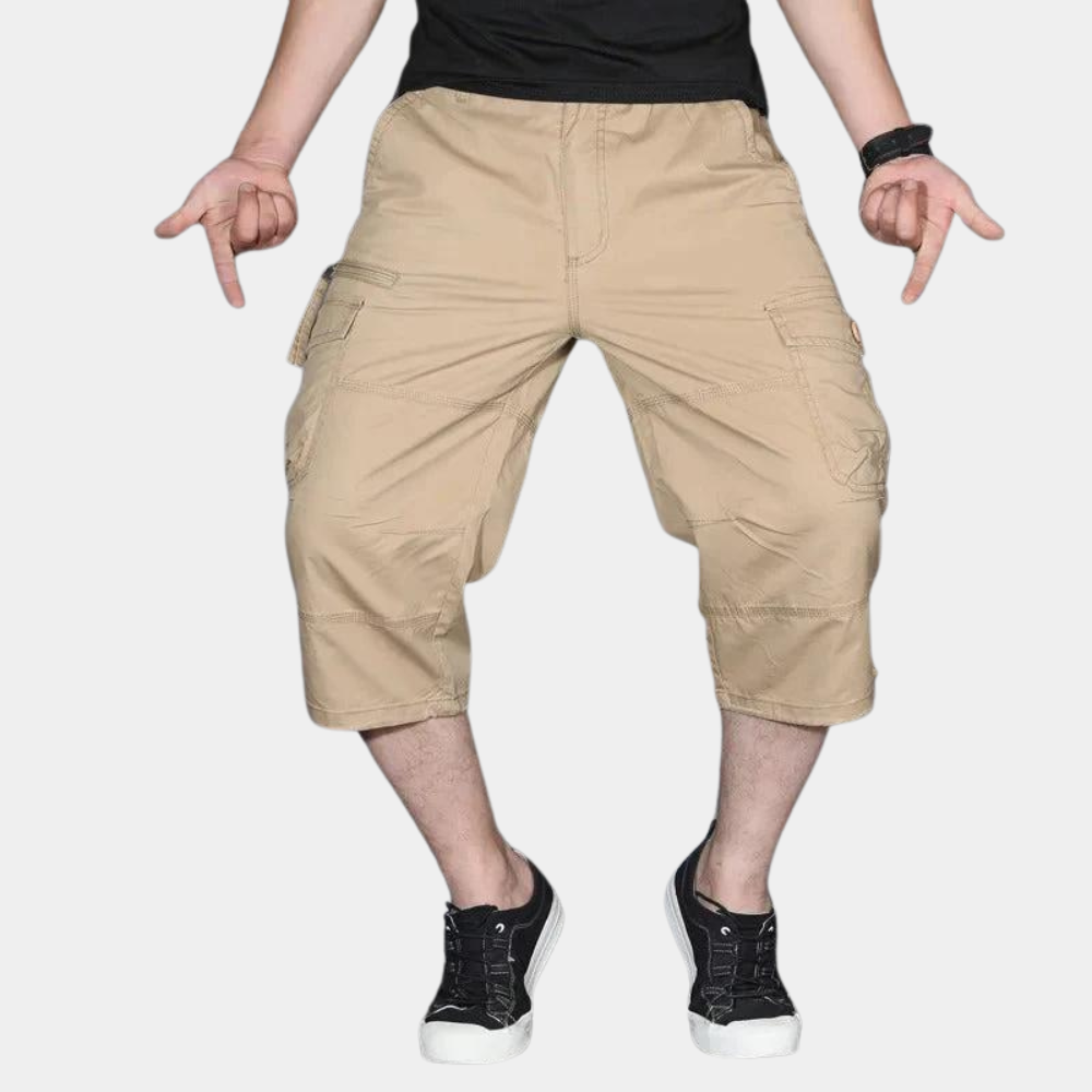Enzio | Stylish Three-Quarter Cargo Trousers for Men