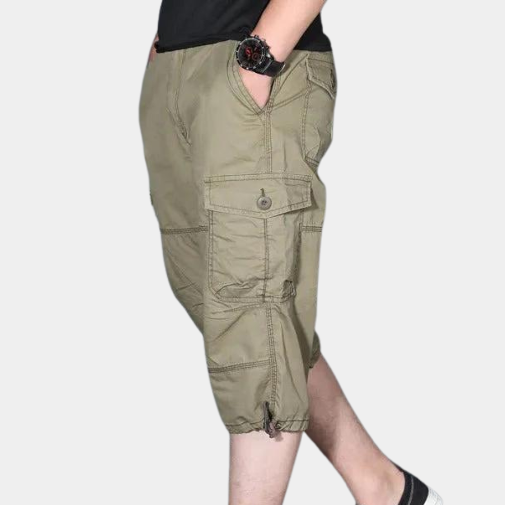Enzio | Stylish Three-Quarter Cargo Trousers for Men