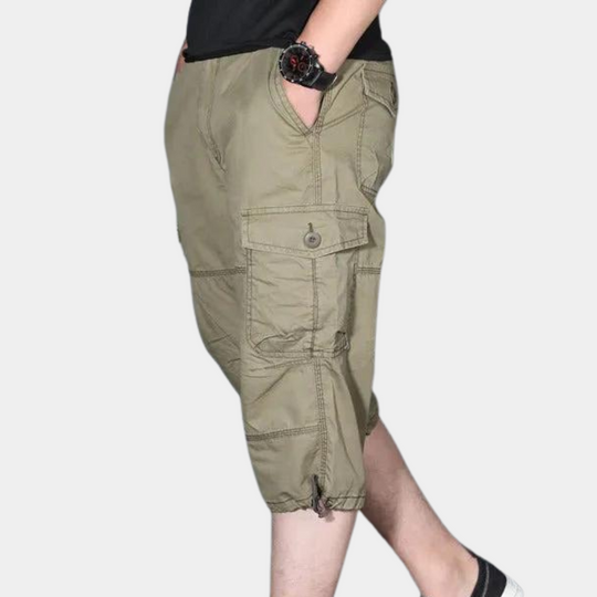 Enzio | Stylish Three-Quarter Cargo Trousers for Men