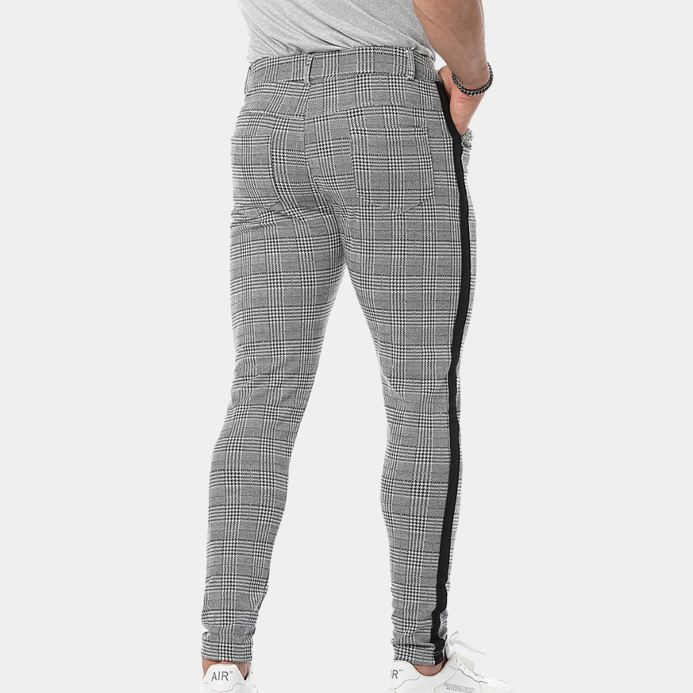 Anton | Stylish Retro Checked Slim Fit Trousers for Men