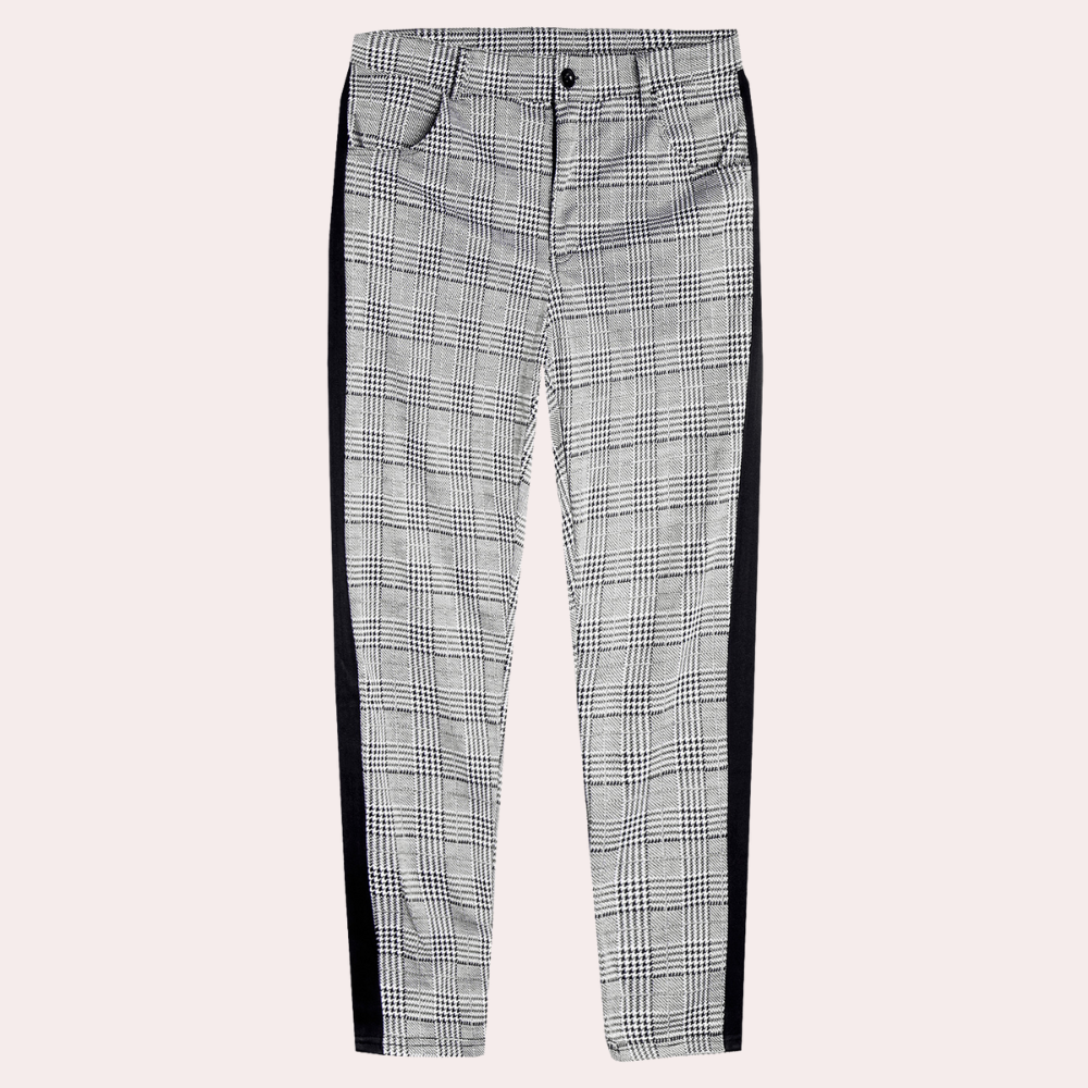 Anton | Stylish Retro Checked Slim Fit Trousers for Men