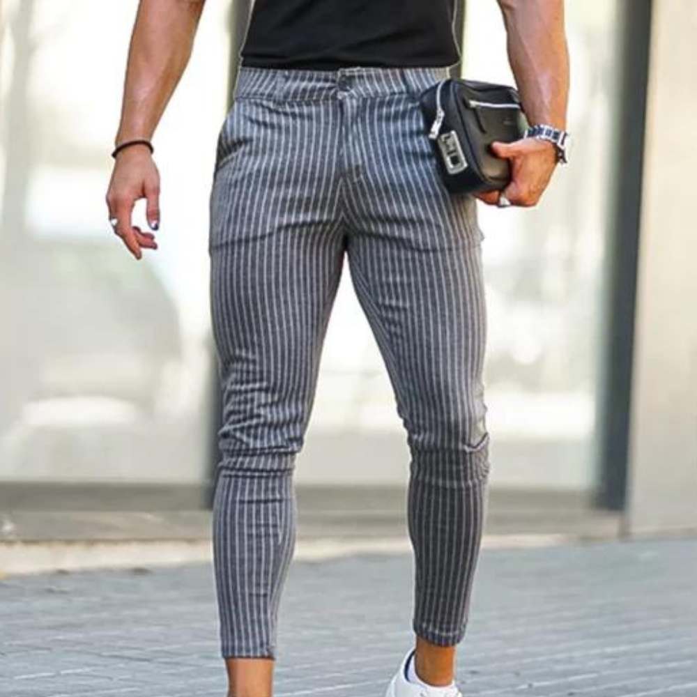 Zlatko | Comfortable, Stylish, Stretchable Striped Chinos for Men