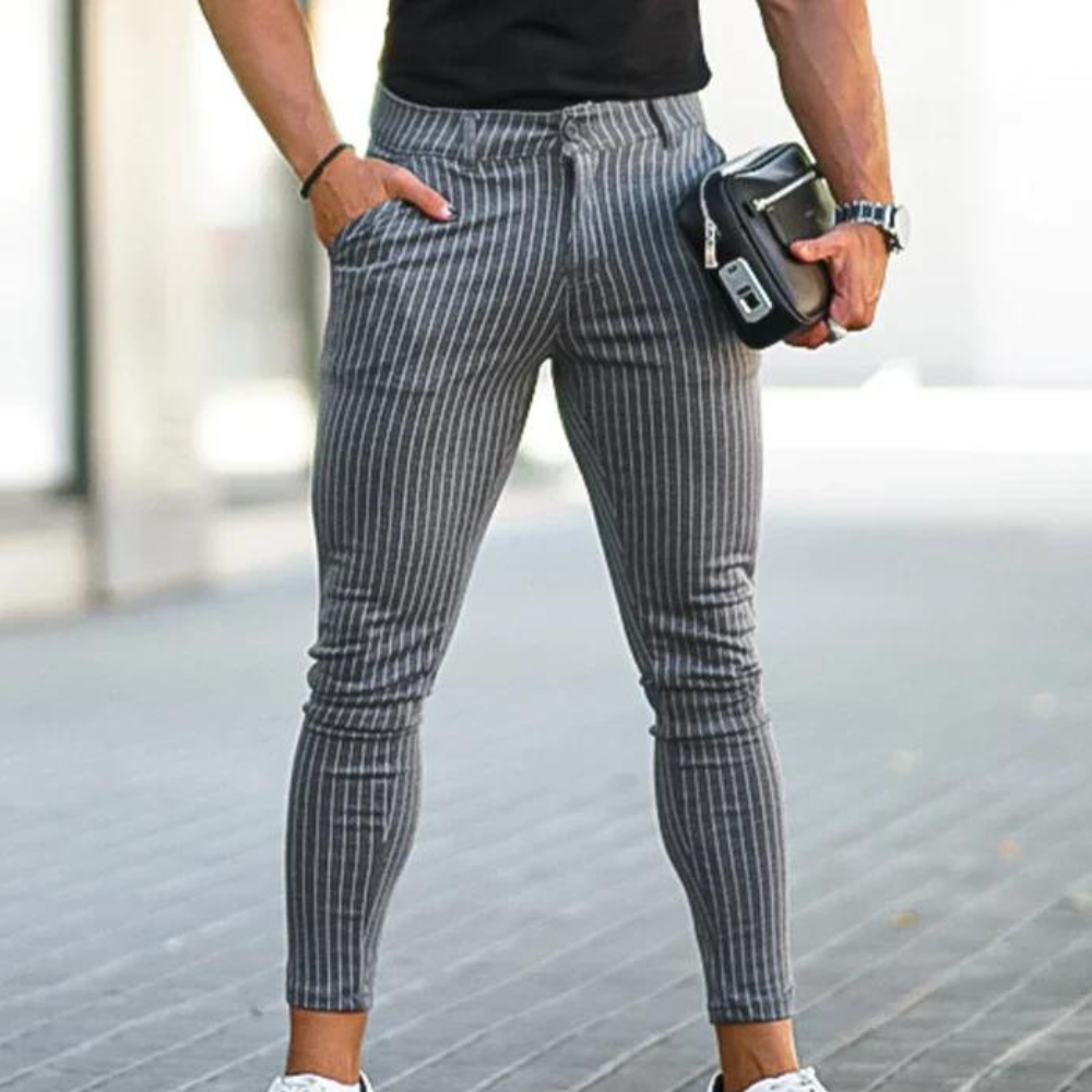 Zlatko | Comfortable, Stylish, Stretchable Striped Chinos for Men