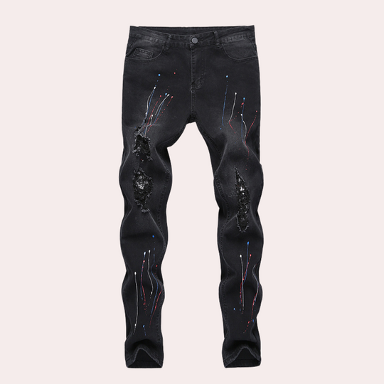 Pietro | Stylish men's jeans with unique paint design
