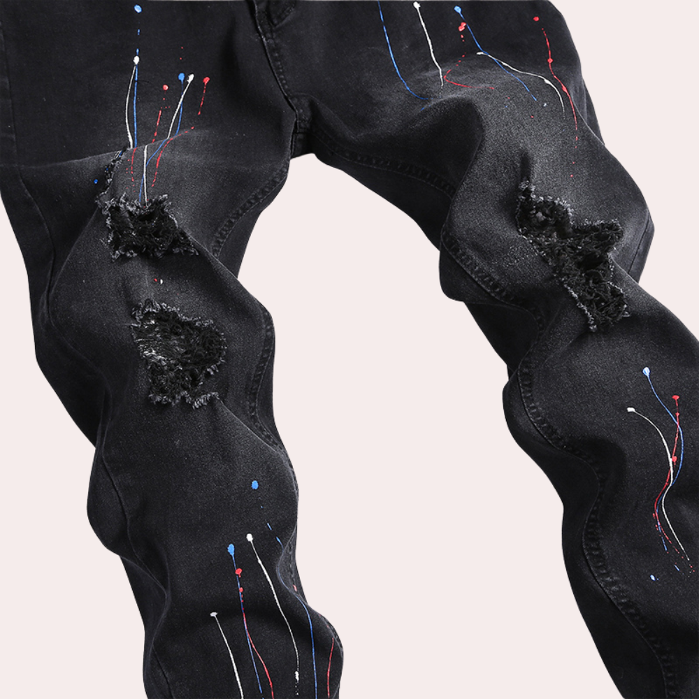 Pietro | Stylish men's jeans with unique paint design