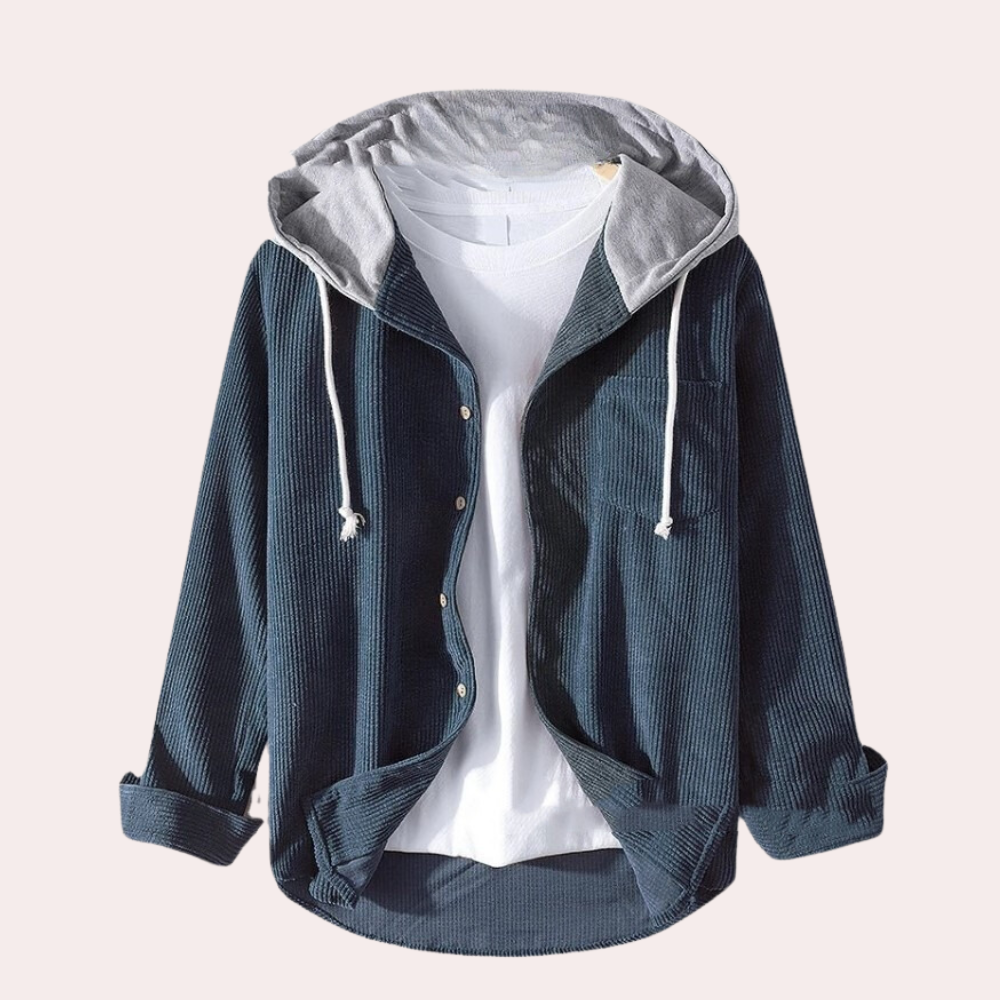 Jeno | Trendy Hooded Corduroy Jacket for Men, Versatile and Comfortable