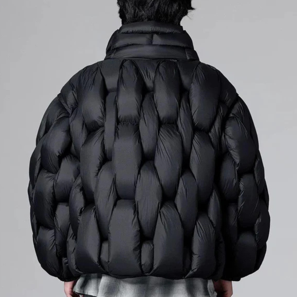 Schwarz | Stylische warme Pufferjacke für Männer, leicht und bequem
