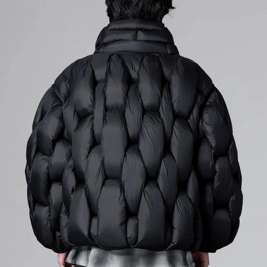 Schwarz | Stylische warme Pufferjacke für Männer, leicht und bequem