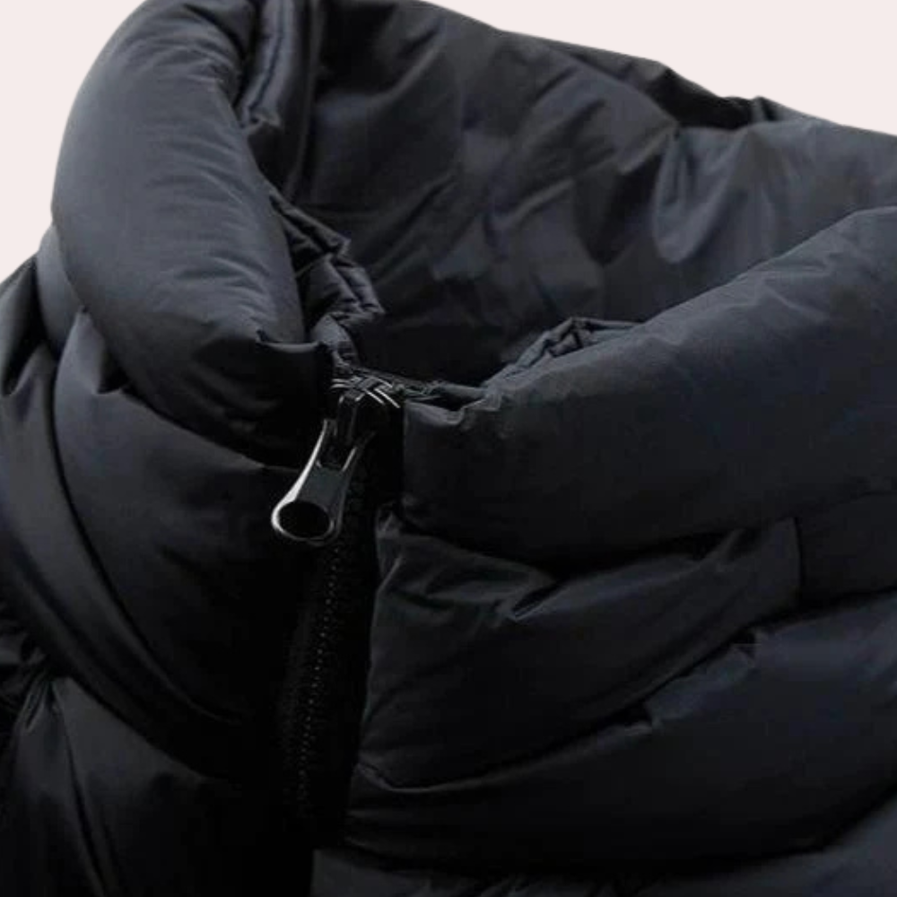 Schwarz | Stylische warme Pufferjacke für Männer, leicht und bequem