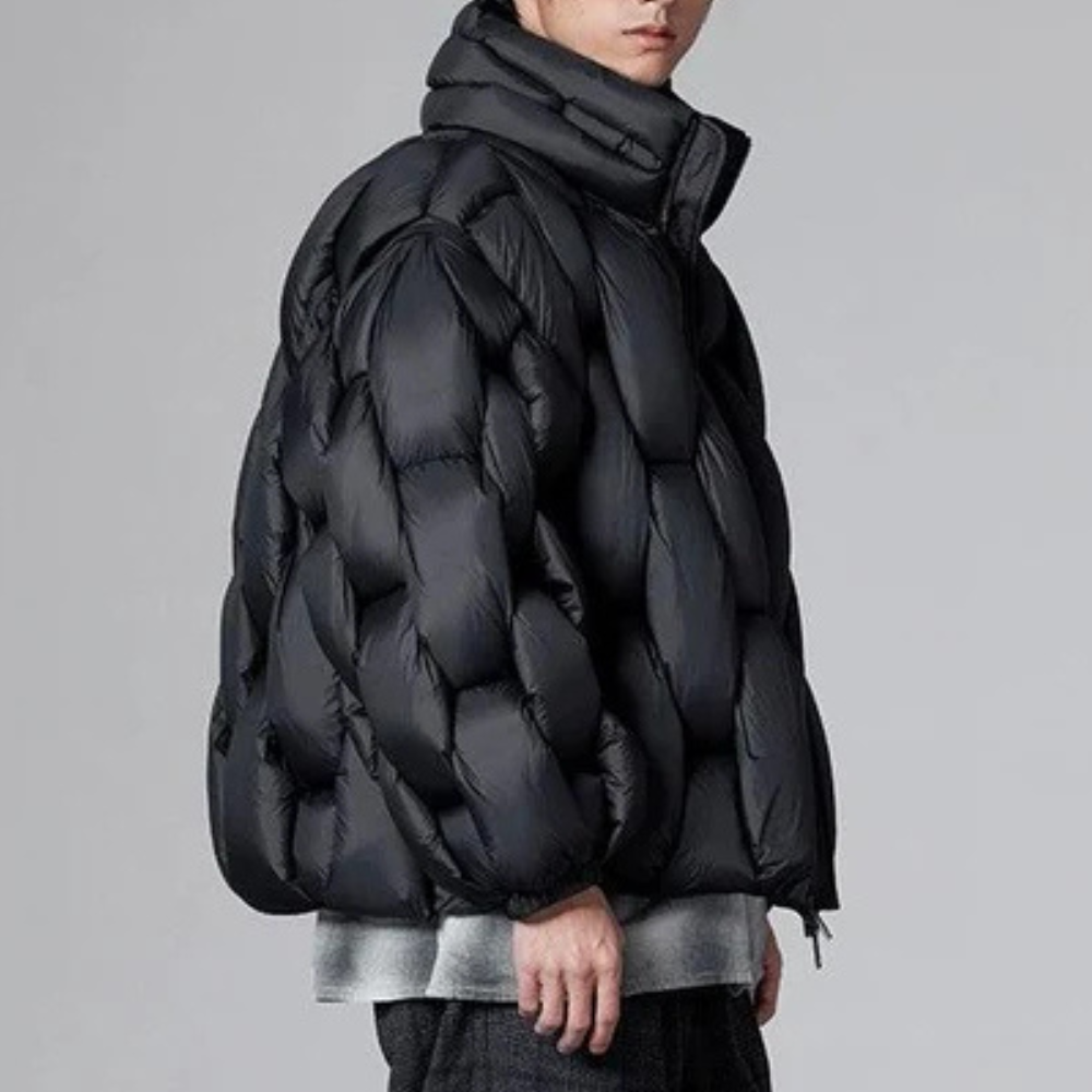 Schwarz | Stylische warme Pufferjacke für Männer, leicht und bequem