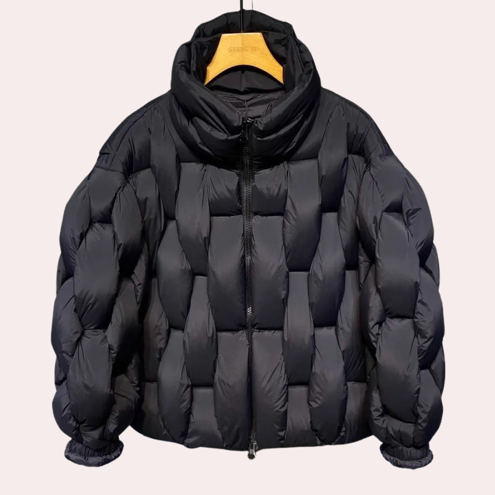 Schwarz | Stylische warme Pufferjacke für Männer, leicht und bequem
