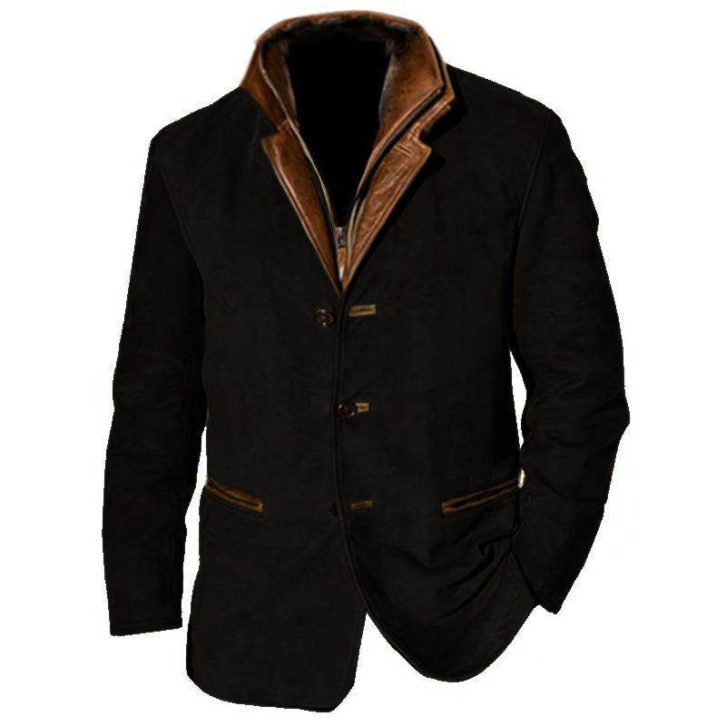 Carter - Men's Suede Jacket with Leather Trimmings 4