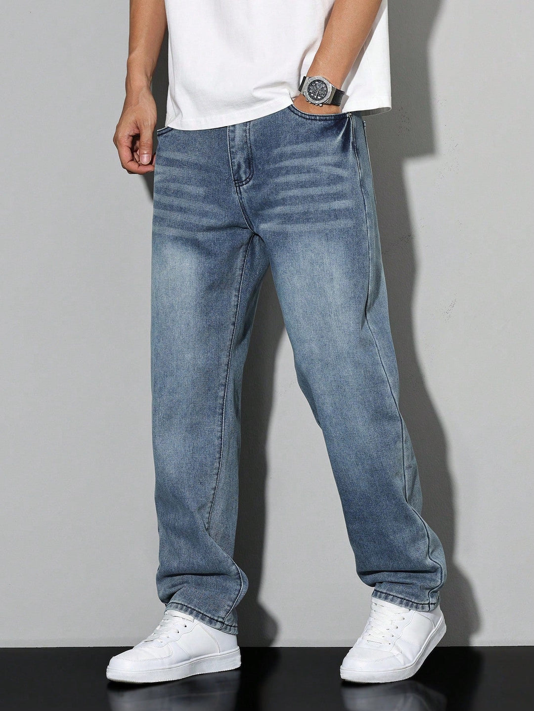 Daan - Men's Casual Jeans Cotton Blend Loose Fit 5