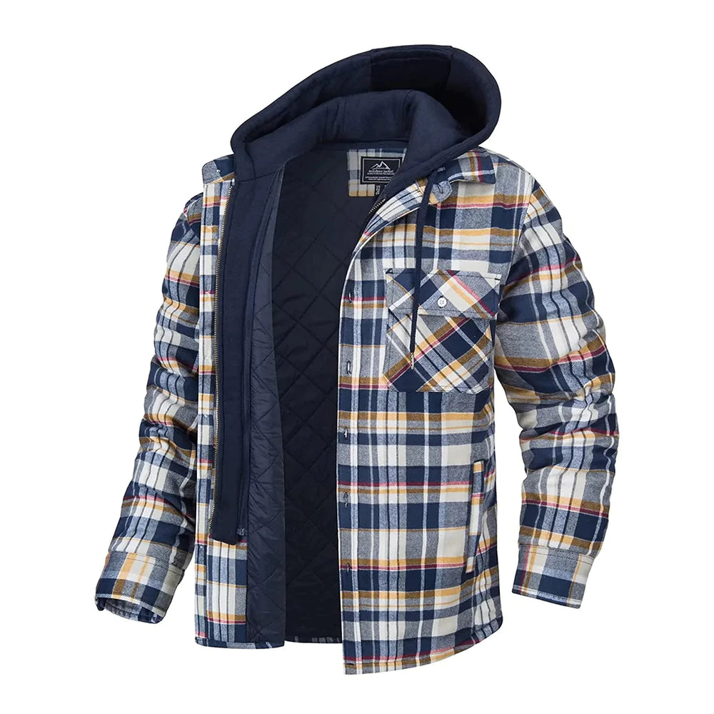 Yelias | Stilvolle karierte Jacke mit Kapuze für Herren