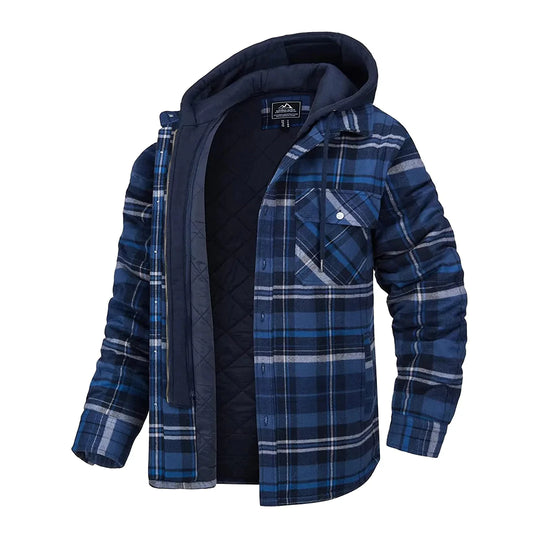 Yelias | Stilvolle karierte Jacke mit Kapuze für Herren