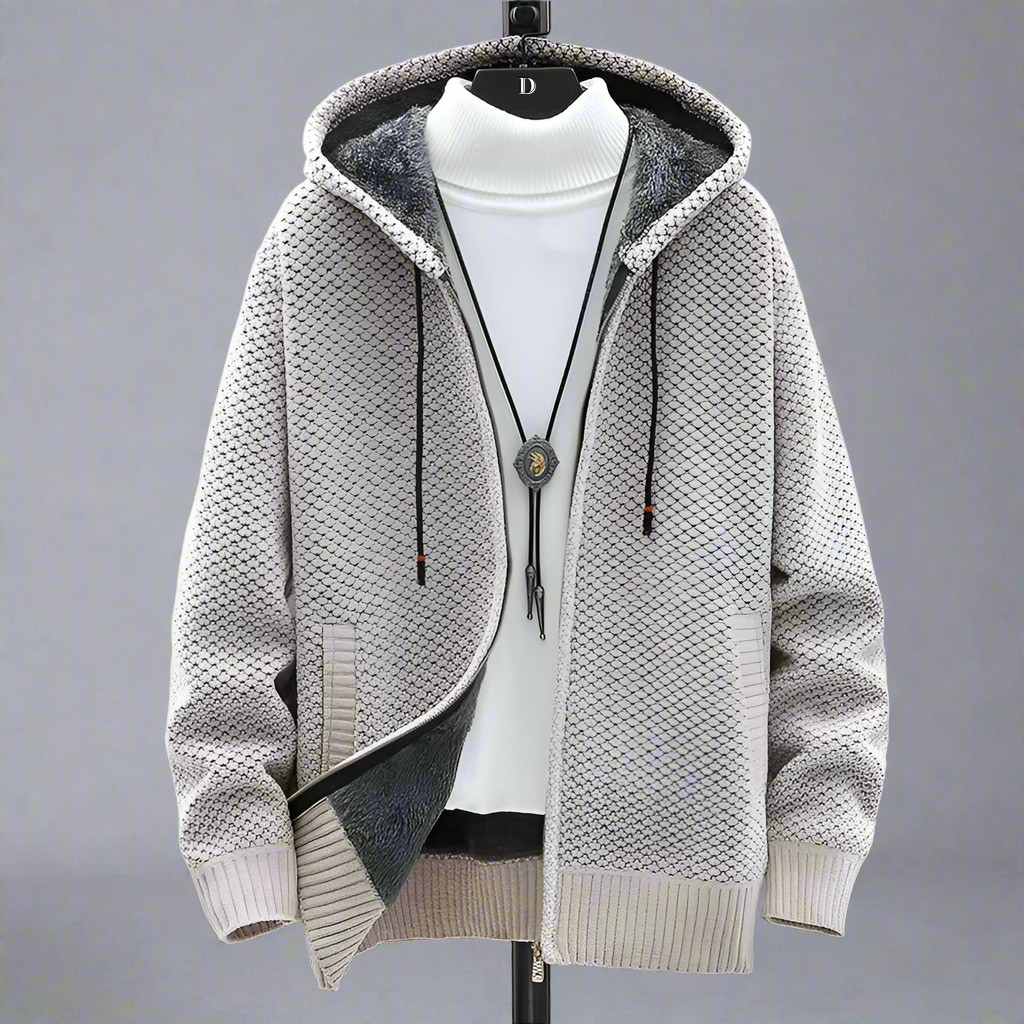Hendrik - Men's Knitted Hoodie Soft Fabric Relaxed Fit 0
