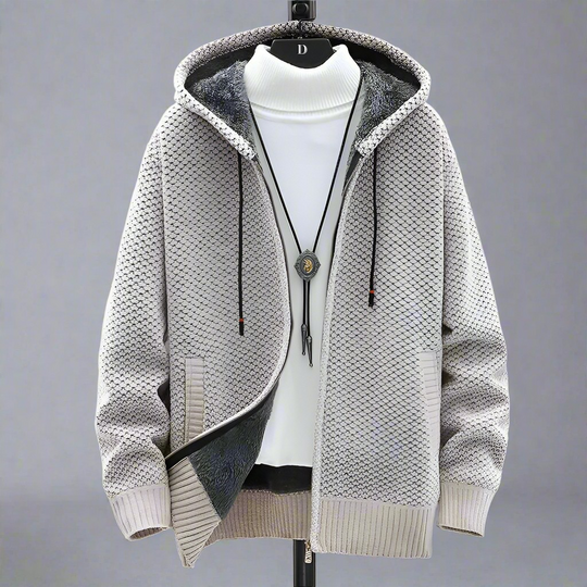 Hendrik - Men's Knitted Hoodie Soft Fabric Relaxed Fit 0