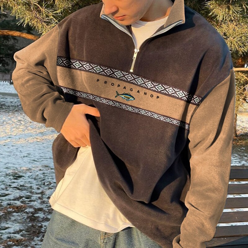 Jasper - Men's Retro Zipper Sweater Classic Design 1