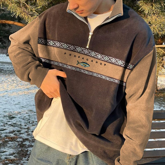 Jasper - Men's Retro Zipper Sweater Classic Design 1
