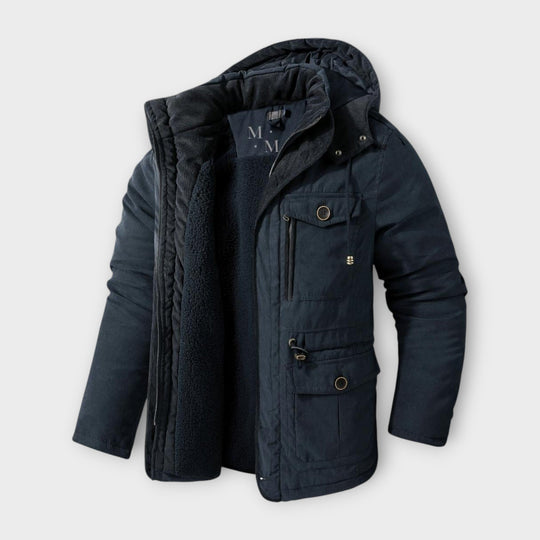 Nigel | Men's Tactical Warm Parka with Hood, Waterproof, and Insulated