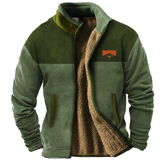 Max - Men's Fleece Jacket with Ethnic Pattern Sleeves 4