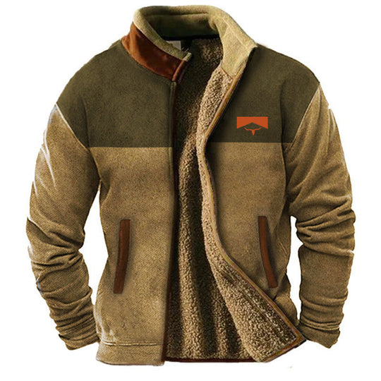 Max - Men's Fleece Jacket with Ethnic Pattern Sleeves 6