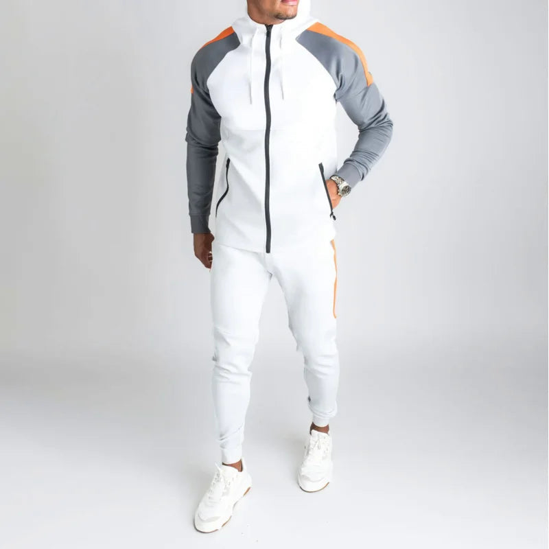 Max - Men's Tracksuit with Contrast Color Panels Comfortable Fit Polyester Blend 1