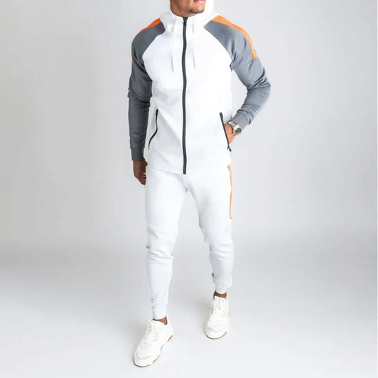 Max - Men's Tracksuit with Contrast Color Panels Comfortable Fit Polyester Blend 1