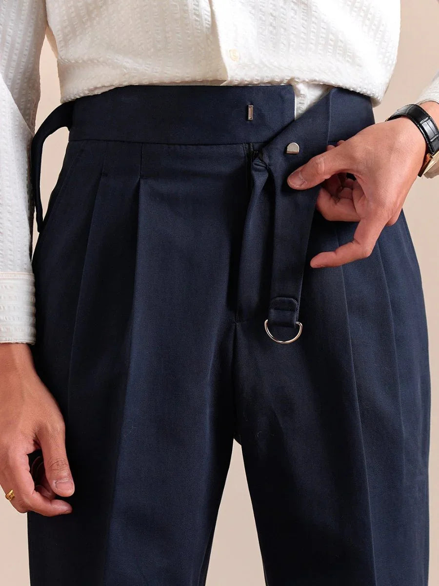 Milo - Men's High Waisted Gurkha Pants Double Pleated Cotton 1