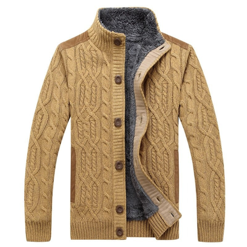 Milo - Men's Jacket with Plush Lining, Stylish Knitted Design for Casual Comfort 0