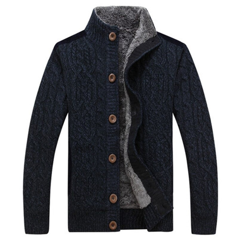 Milo - Men's Jacket with Plush Lining, Stylish Knitted Design for Casual Comfort 1