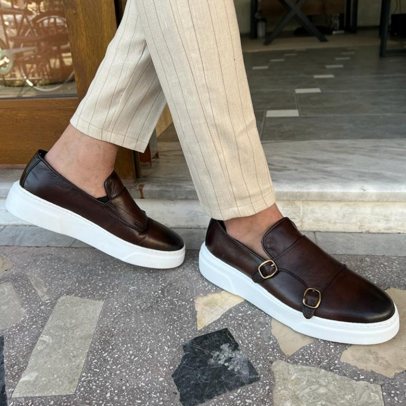 Milo - Men's Leather Loafers with Buckles Comfortable Slip-On Design 3