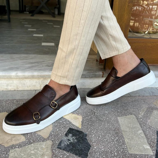 Milo - Men's Leather Loafers with Buckles Comfortable Slip-On Design 5