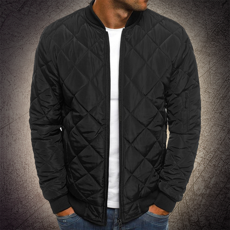 Milo - Men's Quilted Bomber Jacket Casual Polyester Winter Outerwear 0