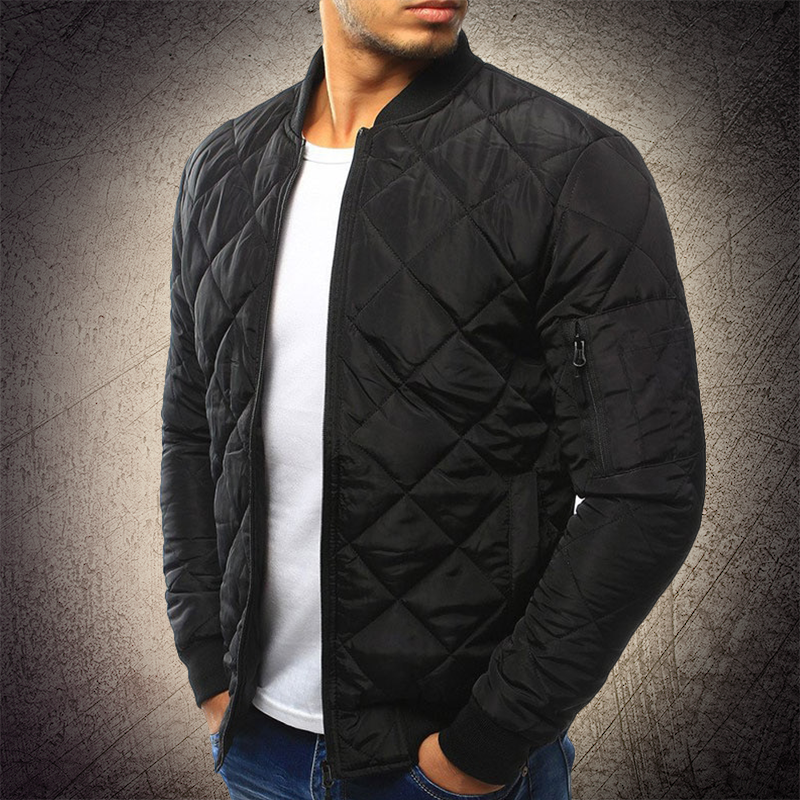 Milo - Men's Quilted Bomber Jacket Casual Polyester Winter Outerwear 1